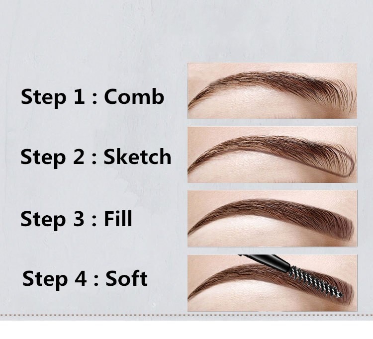 Waterproof Natural Long Lasting Paint Tattoo Eyebrow Black Brown Eyebrow Pencil With Brush Makeup