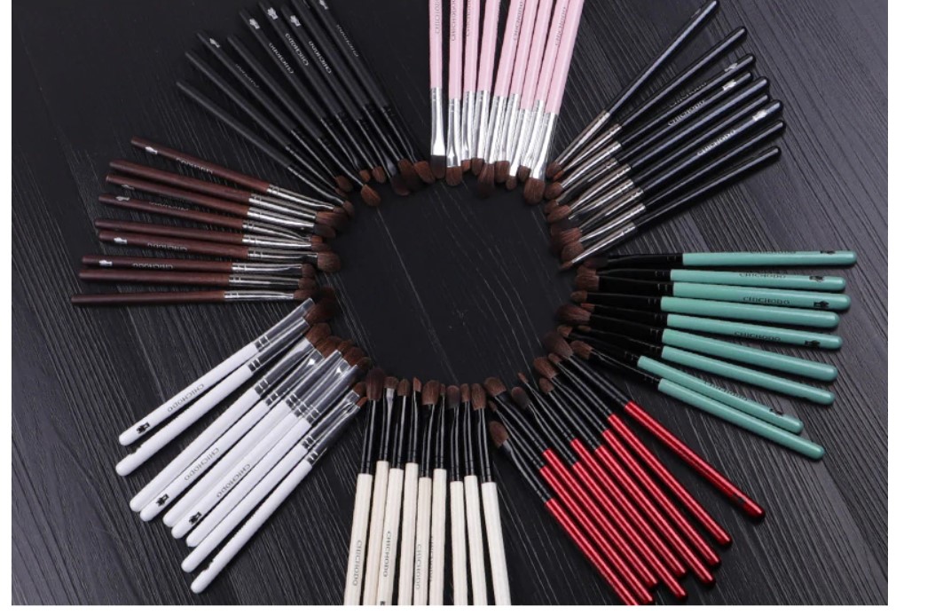 Natural Pony Hair Eye Makeup Brushes 9 Pcs Set