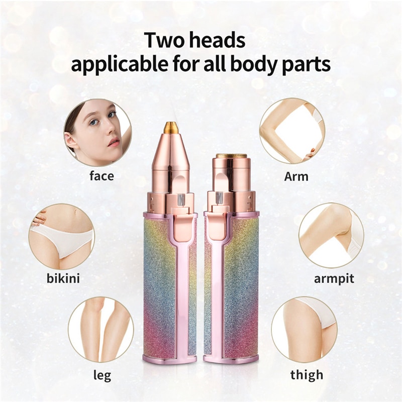2 In 1 Electric Eyebrow Trimmer Makeup Painless Eyebrow Epilator Mini Shaver Razors Women Portable Facial Body Hair Remover 2 In 1 Electric Eyebrow Trimmer Makeup Painless Eyebrow Epilator Mini Shaver Razors Women Portable Facial Body Hair Remover