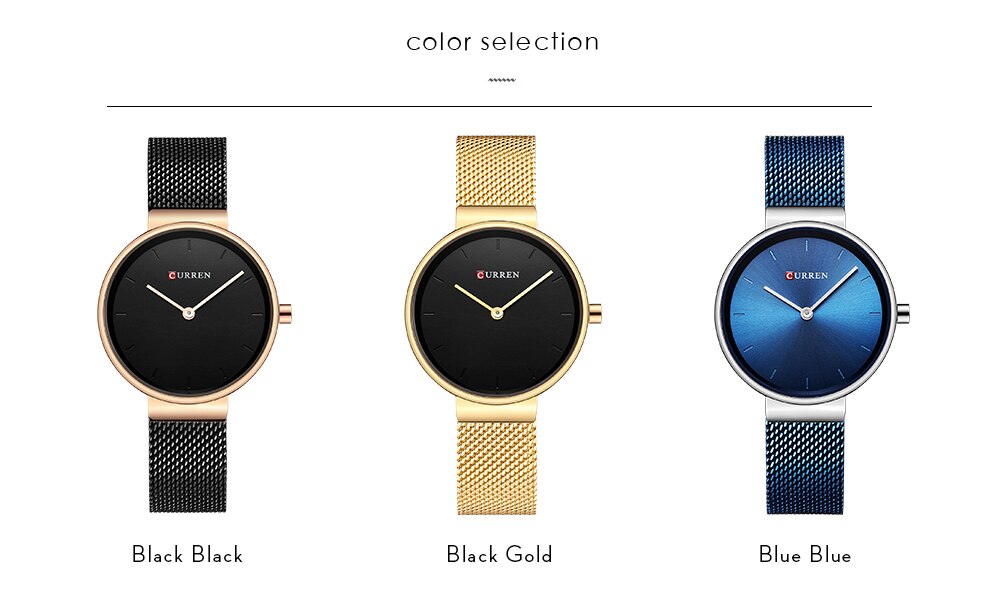 CURREN Wrist Watch Women Watches Luxury Brand Steel Ladies Blue Quartz Women Watches Sport Relogio Feminino Montre Femme 9016