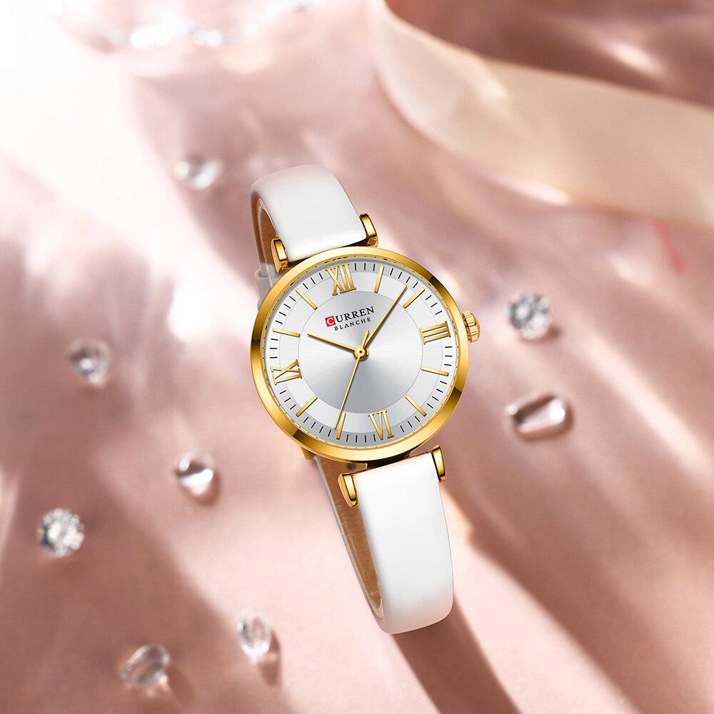 NEW CURREN Watches Women's Quartz Leather Wrsitwatches Fashionable Classic Clock Montre femme
