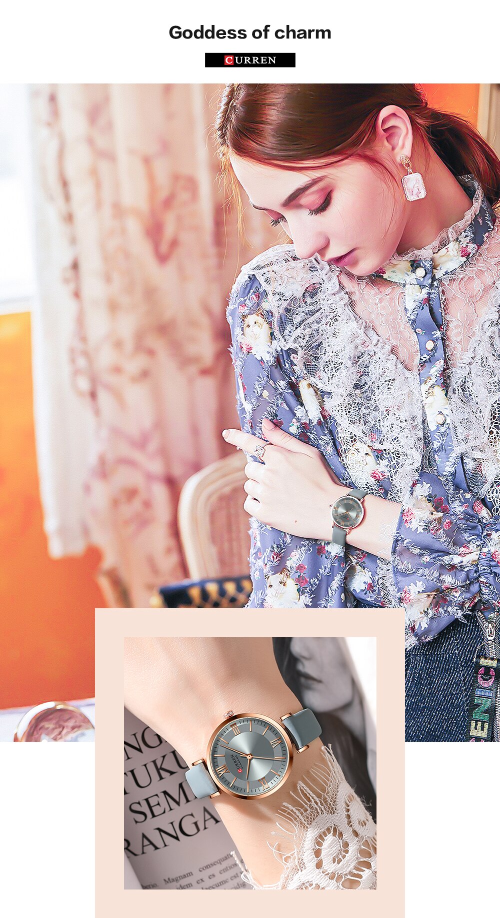 NEW CURREN Watches Women's Quartz Leather Wrsitwatches Fashionable Classic Clock Montre femme