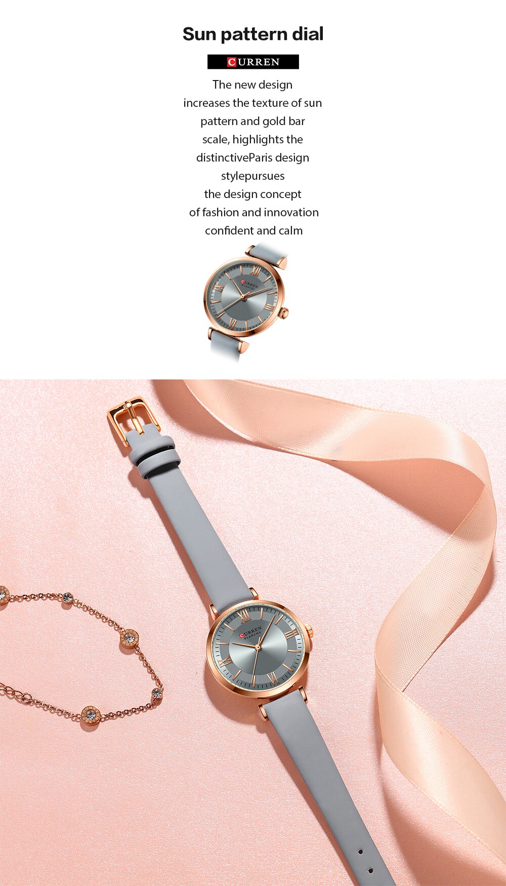 NEW CURREN Watches Women's Quartz Leather Wrsitwatches Fashionable Classic Clock Montre femme