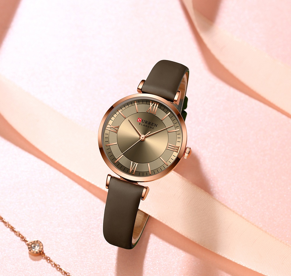 NEW CURREN Watches Women's Quartz Leather Wrsitwatches Fashionable Classic Clock Montre femme