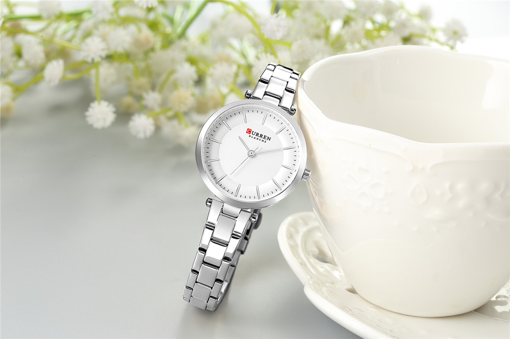 CURREN Luxury Brand Minimalist Quartz Watches Women Rose Gold Bracelet Watch Casual Slim Clock for Ladies Wristwatch with Steel