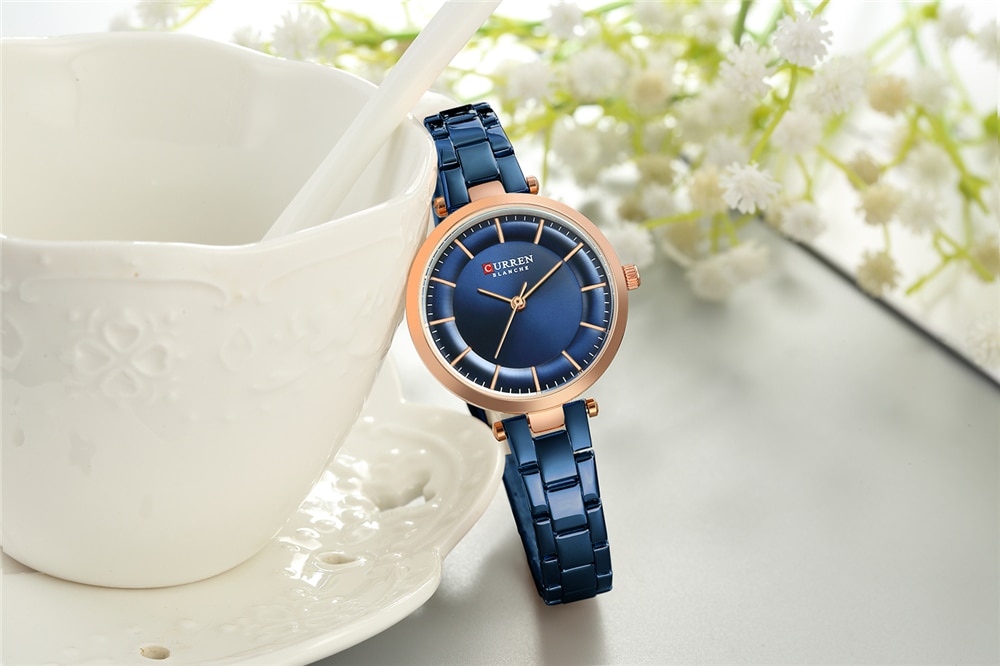 CURREN Luxury Brand Minimalist Quartz Watches Women Rose Gold Bracelet Watch Casual Slim Clock for Ladies Wristwatch with Steel