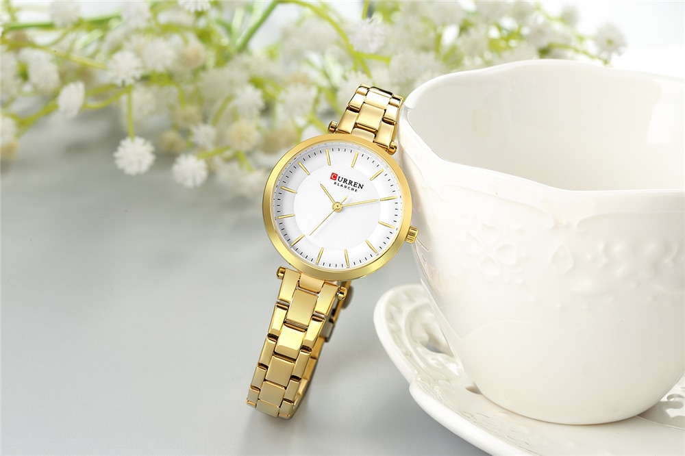CURREN Luxury Brand Minimalist Quartz Watches Women Rose Gold Bracelet Watch Casual Slim Clock for Ladies Wristwatch with Steel
