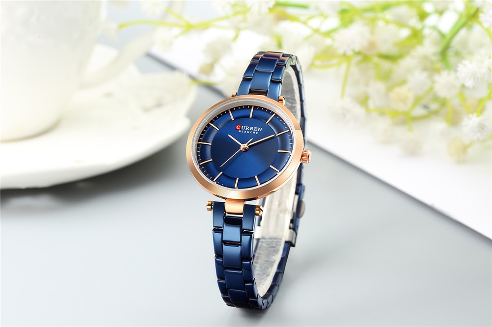 CURREN Luxury Brand Minimalist Quartz Watches Women Rose Gold Bracelet Watch Casual Slim Clock for Ladies Wristwatch with Steel