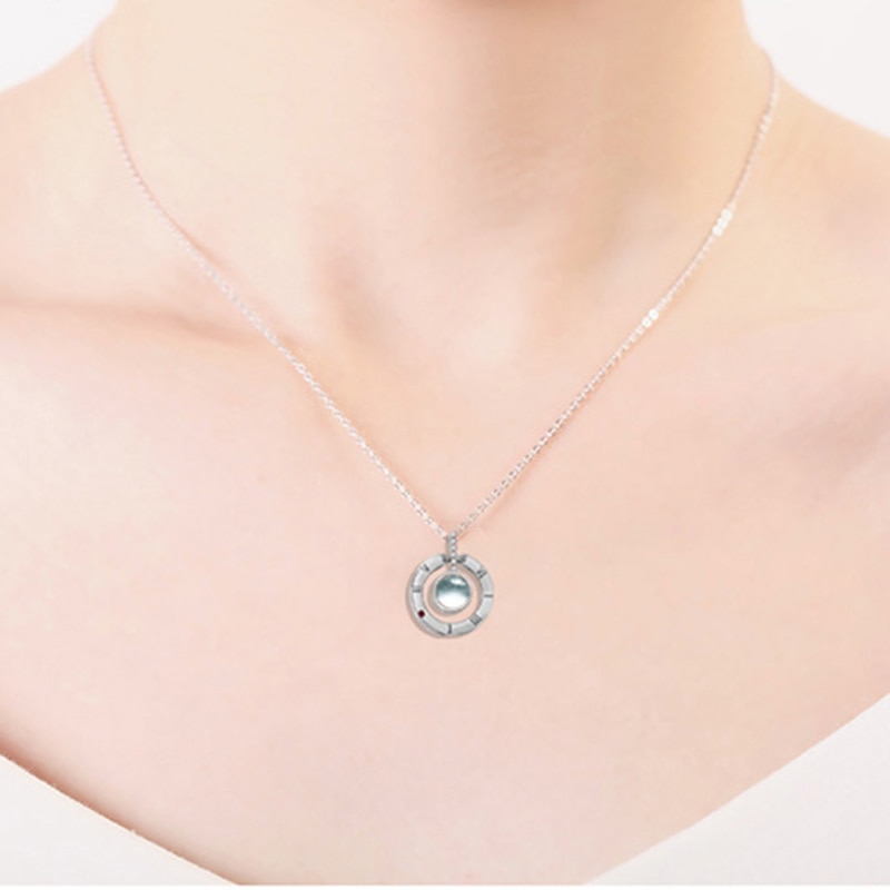 Women's 100 Languages I Love You Projection Pendant Necklace