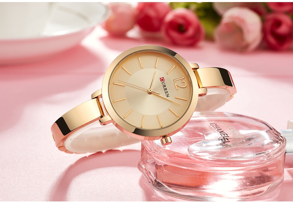 CURREN Fashion Women Dress Wristwatch Ladies Quartz Watch Brand Luxury Women Bracelet Watches Full Steel Female Clock
