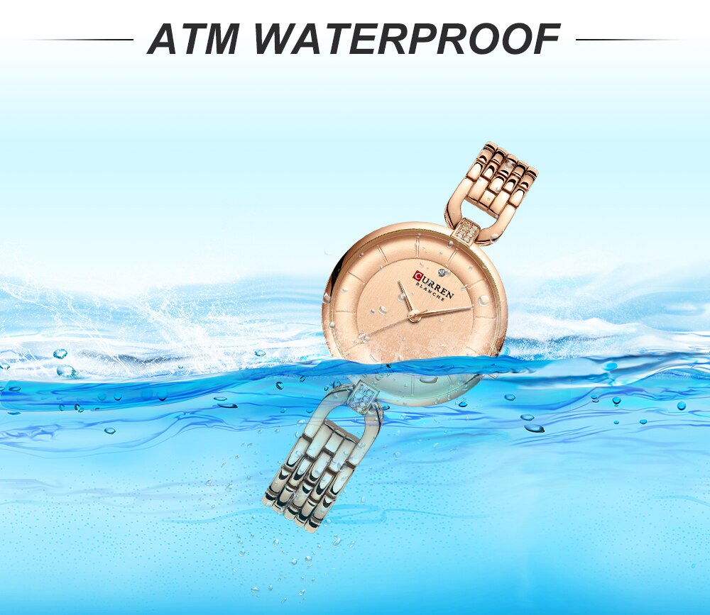 Rose Gold Watches Women CURREN Luxury Simple Quartz Bracelet Wrist Watch Women Watch Style Stainless Steel Band Clock 2019