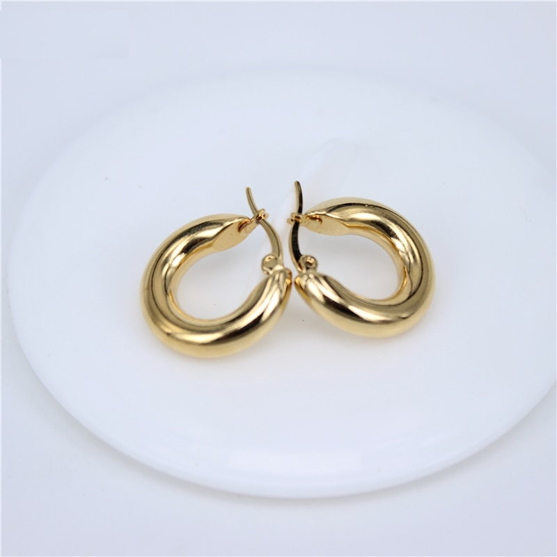 Classic Design Smooth Stainless Steel Earrings