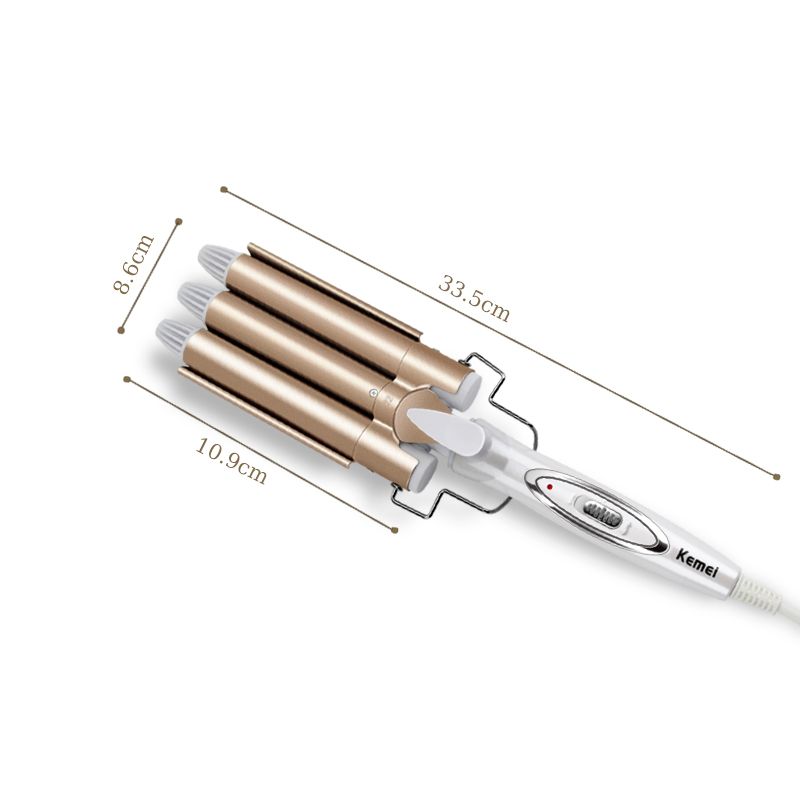 Triple Barrel Professional Hair Curling Iron