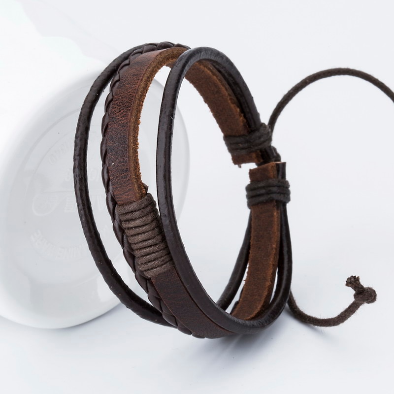 Men's Woven Leather Bracelet