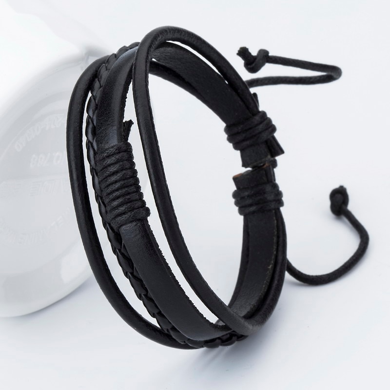 Men's Woven Leather Bracelet