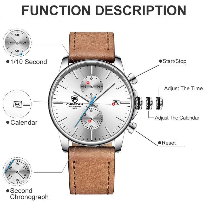 Men’s Watch Top Luxury Brand Sport Quartz Watch Chronograph Waterproof