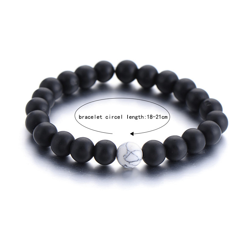 Classic Natural Stone Yin Yang Beaded Bracelets, 2Pcs/Set