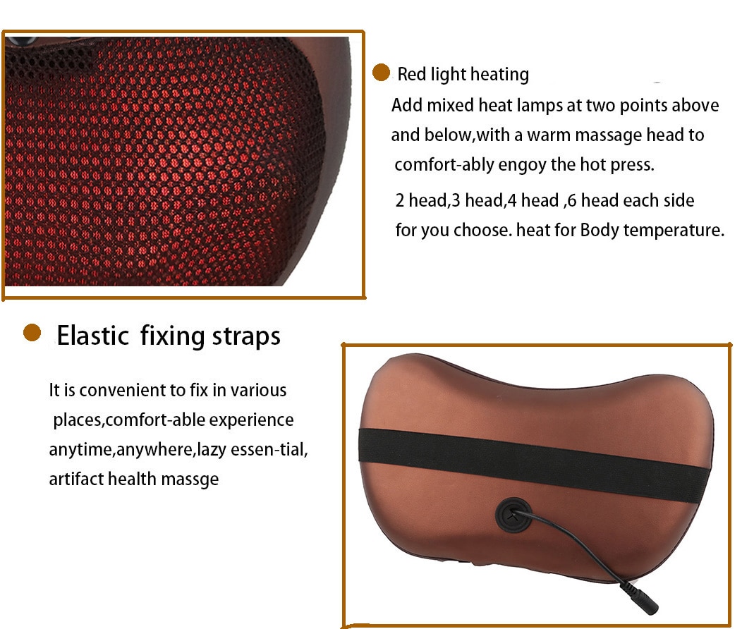 Relaxation Massage Pillow Vibrator Electric Shoulder Back Heating Kneading Infrared therapy pillow shiatsu Neck Massager Relaxation Massage Pillow Vibrator Electric Shoulder Back Heating Kneading Infrared therapy pillow shiatsu Neck Massager