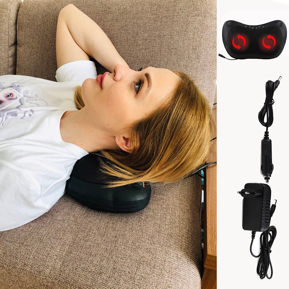 8 head Massage Pillow Relax Vibrator Electric Shoulder Back Heating Kneading Infrared therapy shiatsu Neck Massager 8 head Massage Pillow Relax Vibrator Electric Shoulder Back Heating Kneading Infrared therapy shiatsu Neck Massager