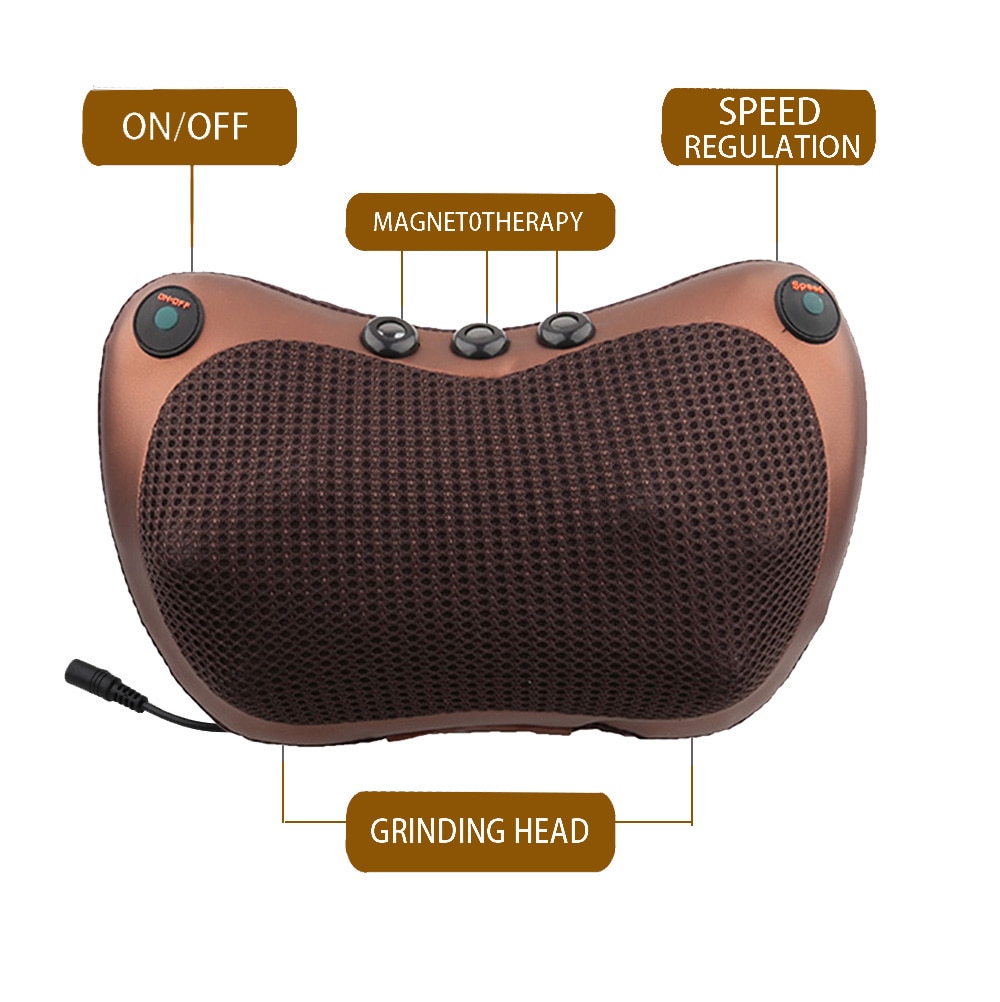 8 head Massage Pillow Relax Vibrator Electric Shoulder Back Heating Kneading Infrared therapy shiatsu Neck Massager 8 head Massage Pillow Relax Vibrator Electric Shoulder Back Heating Kneading Infrared therapy shiatsu Neck Massager