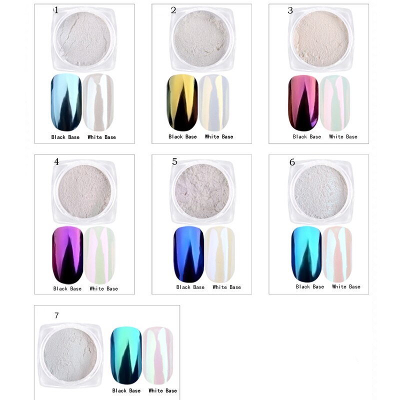 1g/box Pearl Shell Chameleon Mirror Nail Powder Glitters Shell Nail Art Chrome Pigment Dust Manicure Decoration