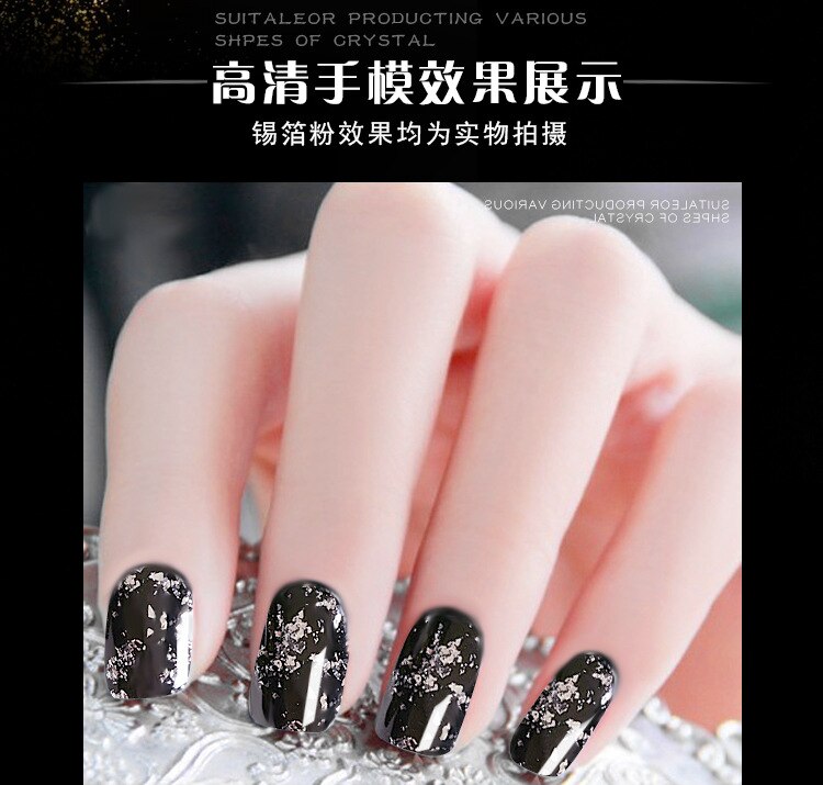 new gold silver paillette Magic Mirror Nail Glitters Shinning Powder DIY nail art tool