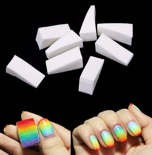 8pcs/lot Nail Art Gradient Stamping Sponge Set Gel Polish Varnish 3D Image DIY Manicure tools pieces