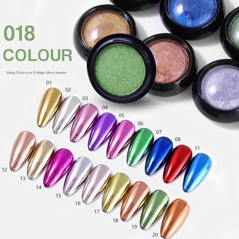 1 Box Solid Mirror Nail Powder Glitter Dust Metallic Metal Effect Nails Art UV Gel Polish Chrome Pigment Nail Art Decorations