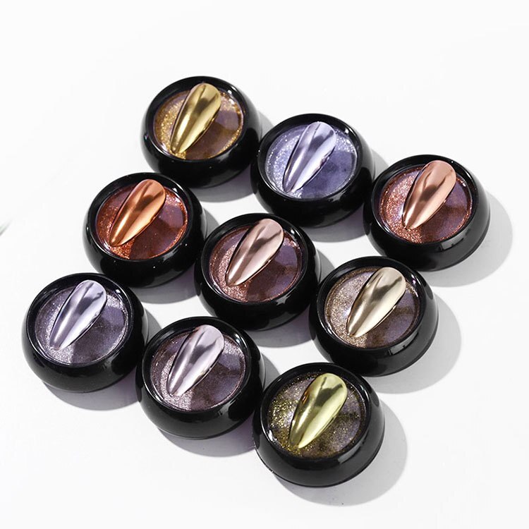 1 Box Solid Mirror Nail Powder Glitter Dust Metallic Metal Effect Nails Art UV Gel Polish Chrome Pigment Nail Art Decorations