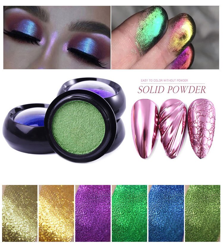 1 Box Solid Mirror Nail Powder Glitter Dust Metallic Metal Effect Nails Art UV Gel Polish Chrome Pigment Nail Art Decorations
