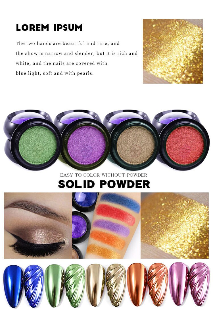1 Box Solid Mirror Nail Powder Glitter Dust Metallic Metal Effect Nails Art UV Gel Polish Chrome Pigment Nail Art Decorations