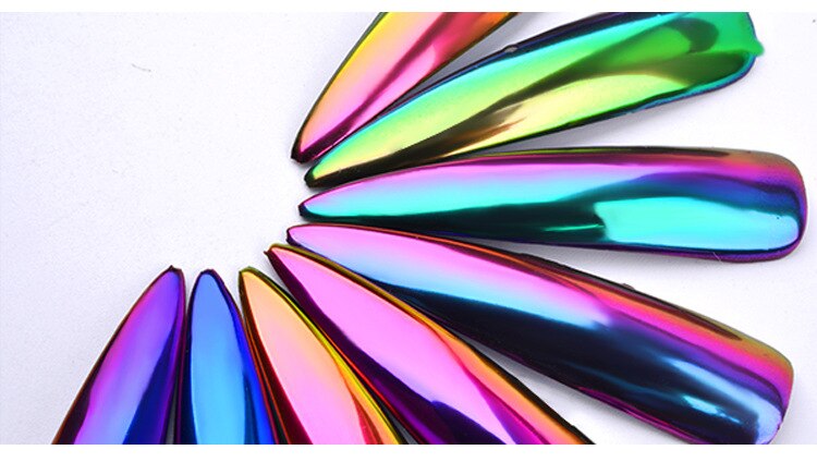 0.2g/ box Glitter Magic Mirror Dust Powder Chameleon Aurora DIY Nail art Chrome Pigment Glitters Nail Decoration