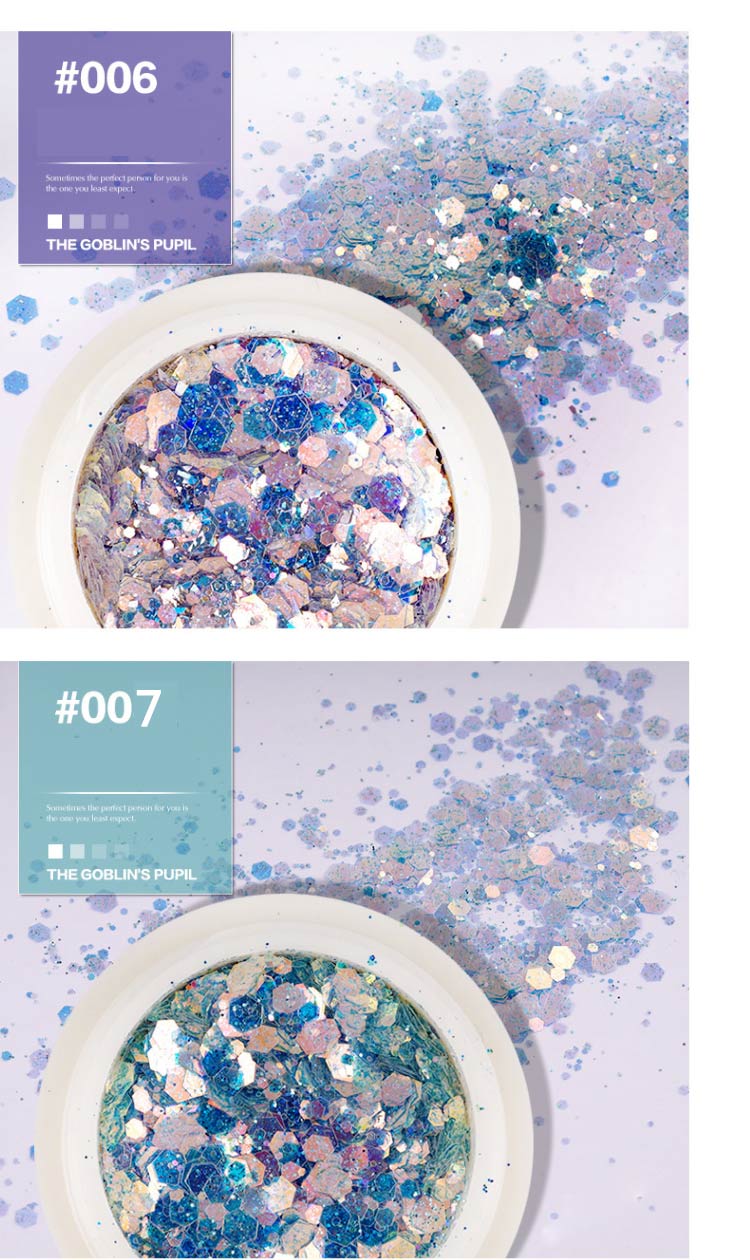1 Box Nail Holographic Glitter Flakes Powder 3D Hexagon Colorful Sequins Spangles Polish Manicure Nails Art Decorations