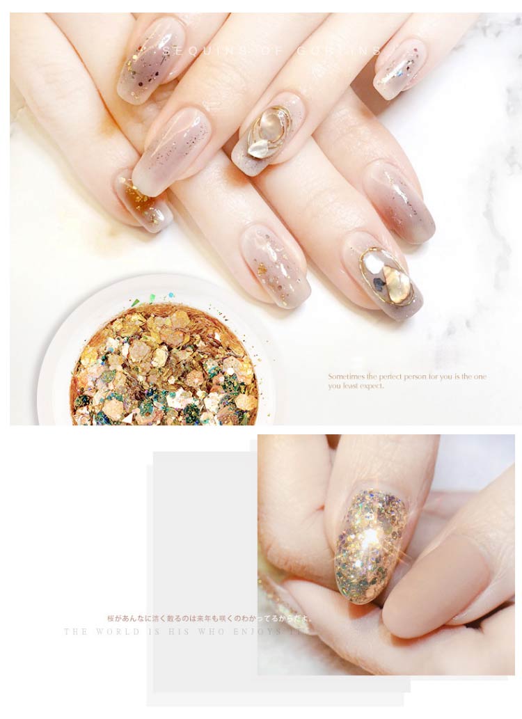 1 Box Nail Holographic Glitter Flakes Powder 3D Hexagon Colorful Sequins Spangles Polish Manicure Nails Art Decorations