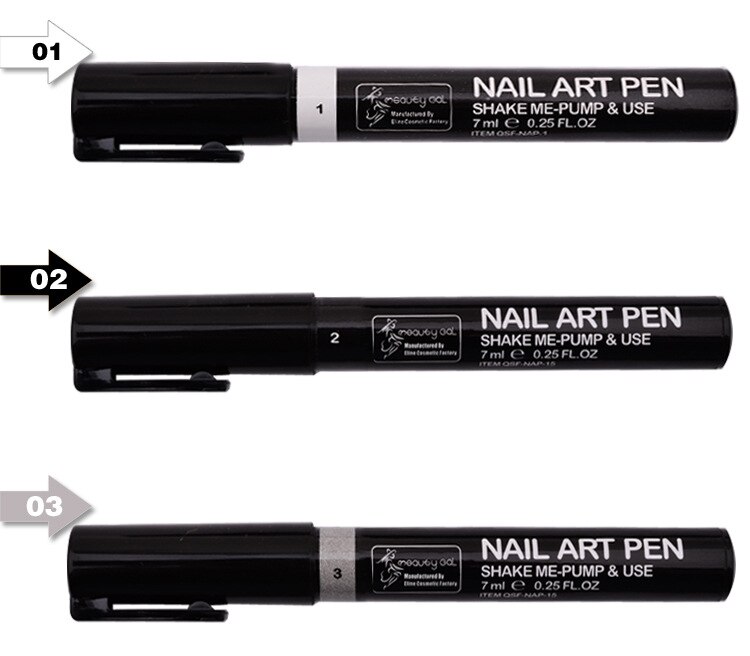 16 Candy Colors Nail Art Pen for 3D Nail Art DIY Decoration Nail Polish Pen Set 3D Design Nail Beauty Tools Paint Pens