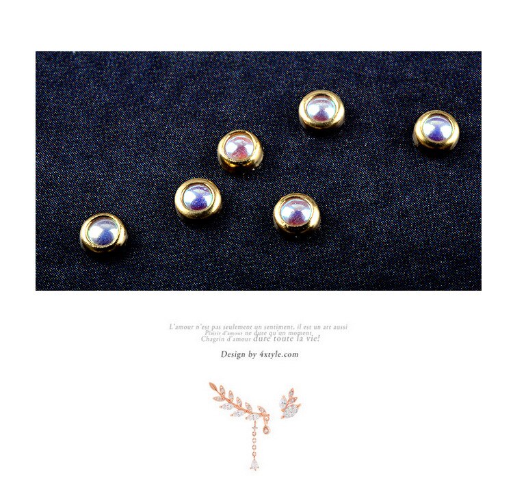 3d Nail Glitter Rhinestone Wrapping Pearls AB Colorful 2MM 3MM Wheel Gold Metal Studs DIY Beauty Nail Art Decorations