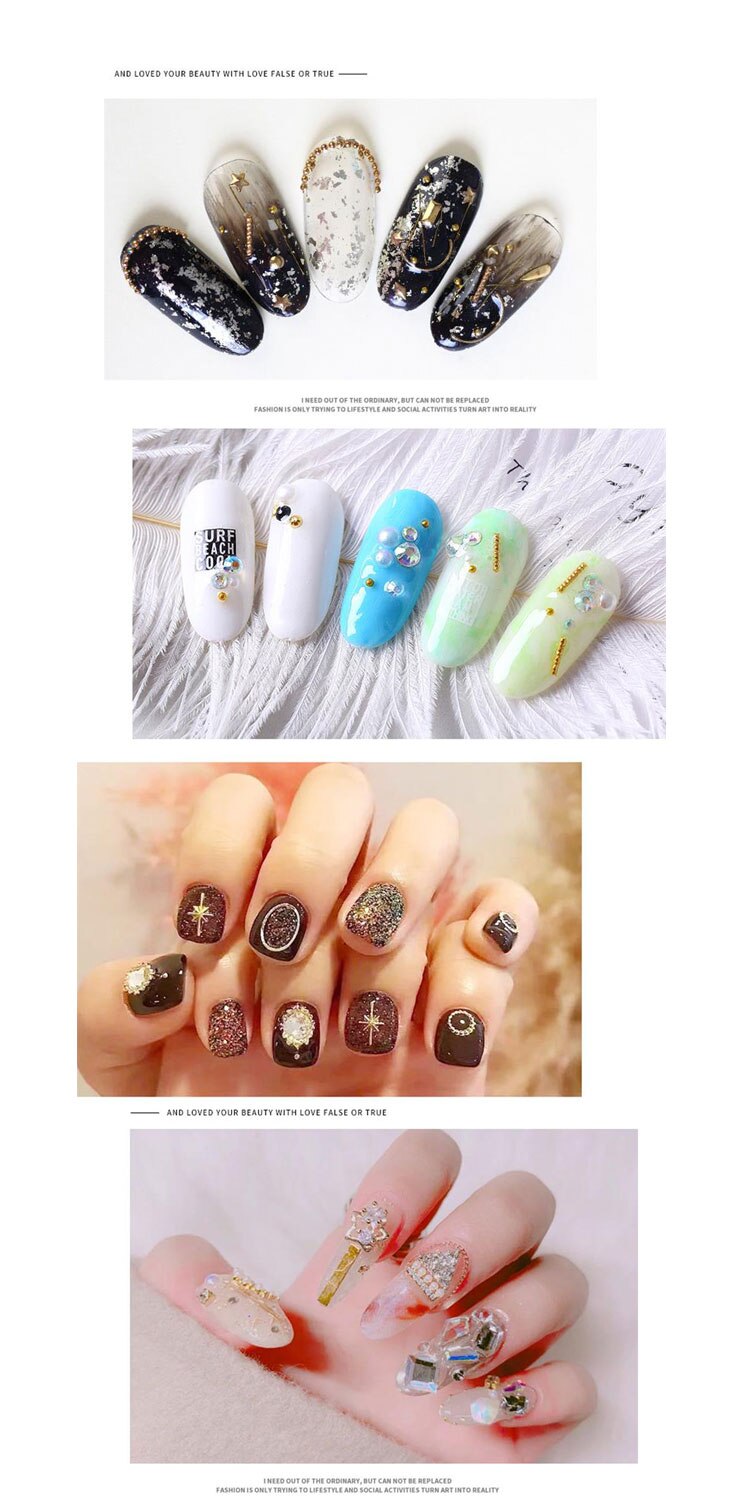 3D Gold Silver Nail Charms Metal Rivets Studs Rhinestones Pearl Nail Jewelry DIY Nail Art Decorations Accessoires