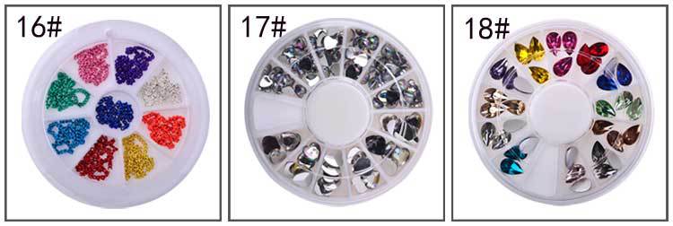 DIY Nail Art Wheel Tips Crystal Glitter Rhinestone 3D Nail Art Decoration white AB Color Acrylic Diamond Drill