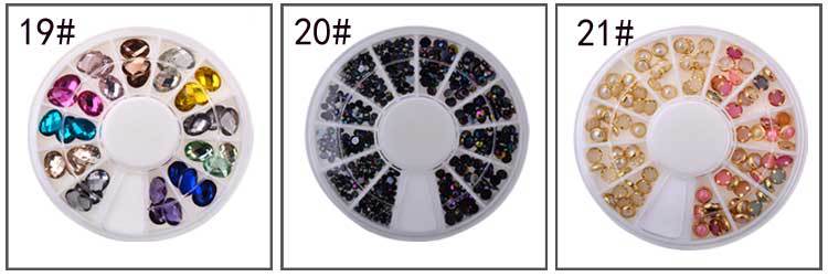 DIY Nail Art Wheel Tips Crystal Glitter Rhinestone 3D Nail Art Decoration white AB Color Acrylic Diamond Drill
