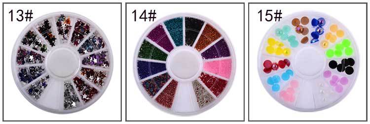 DIY Nail Art Wheel Tips Crystal Glitter Rhinestone 3D Nail Art Decoration white AB Color Acrylic Diamond Drill
