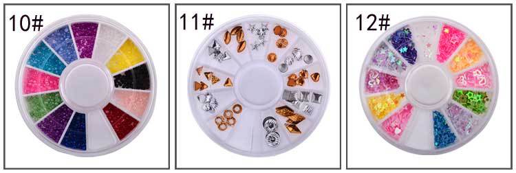 DIY Nail Art Wheel Tips Crystal Glitter Rhinestone 3D Nail Art Decoration white AB Color Acrylic Diamond Drill