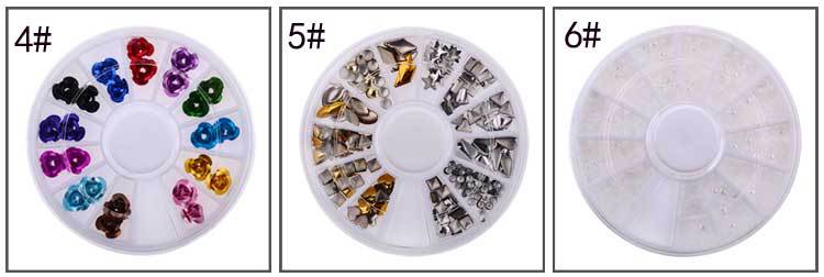 DIY Nail Art Wheel Tips Crystal Glitter Rhinestone 3D Nail Art Decoration white AB Color Acrylic Diamond Drill