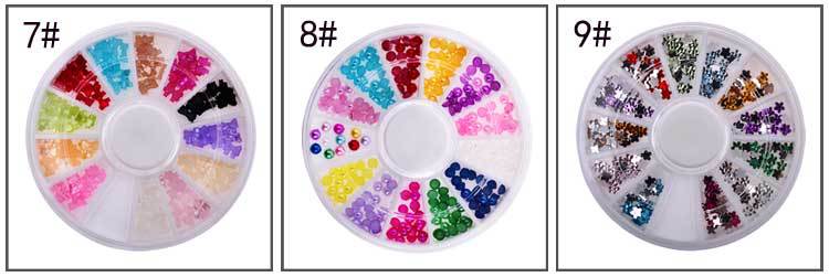 DIY Nail Art Wheel Tips Crystal Glitter Rhinestone 3D Nail Art Decoration white AB Color Acrylic Diamond Drill