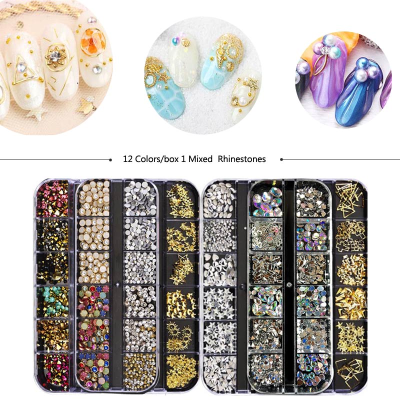 1 Box Nail Art Decorations Nail Rhinestones Mixed Colors AB Crystal Strass 3D Charm Gems DIY Rivet Nails Manicure Accessories 1 Box Nail Art Decorations Nail Rhinestones Mixed Colors AB Crystal Strass 3D Charm Gems DIY Rivet Nails Manicure Accessories
