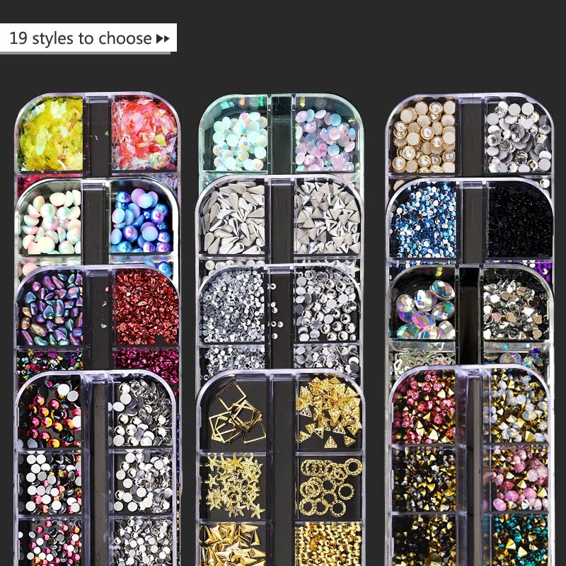 1 Box Nail Art Decorations Nail Rhinestones Mixed Colors AB Crystal Strass 3D Charm Gems DIY Rivet Nails Manicure Accessories 1 Box Nail Art Decorations Nail Rhinestones Mixed Colors AB Crystal Strass 3D Charm Gems DIY Rivet Nails Manicure Accessories