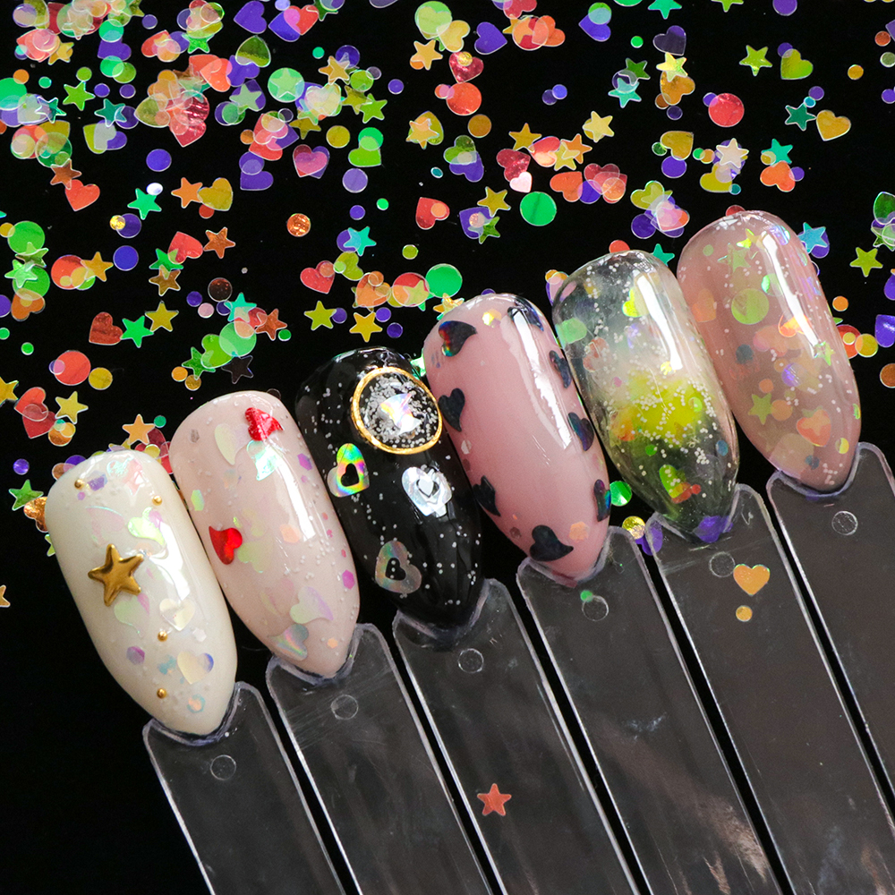 Holographic Flakes Nail Glitter Set