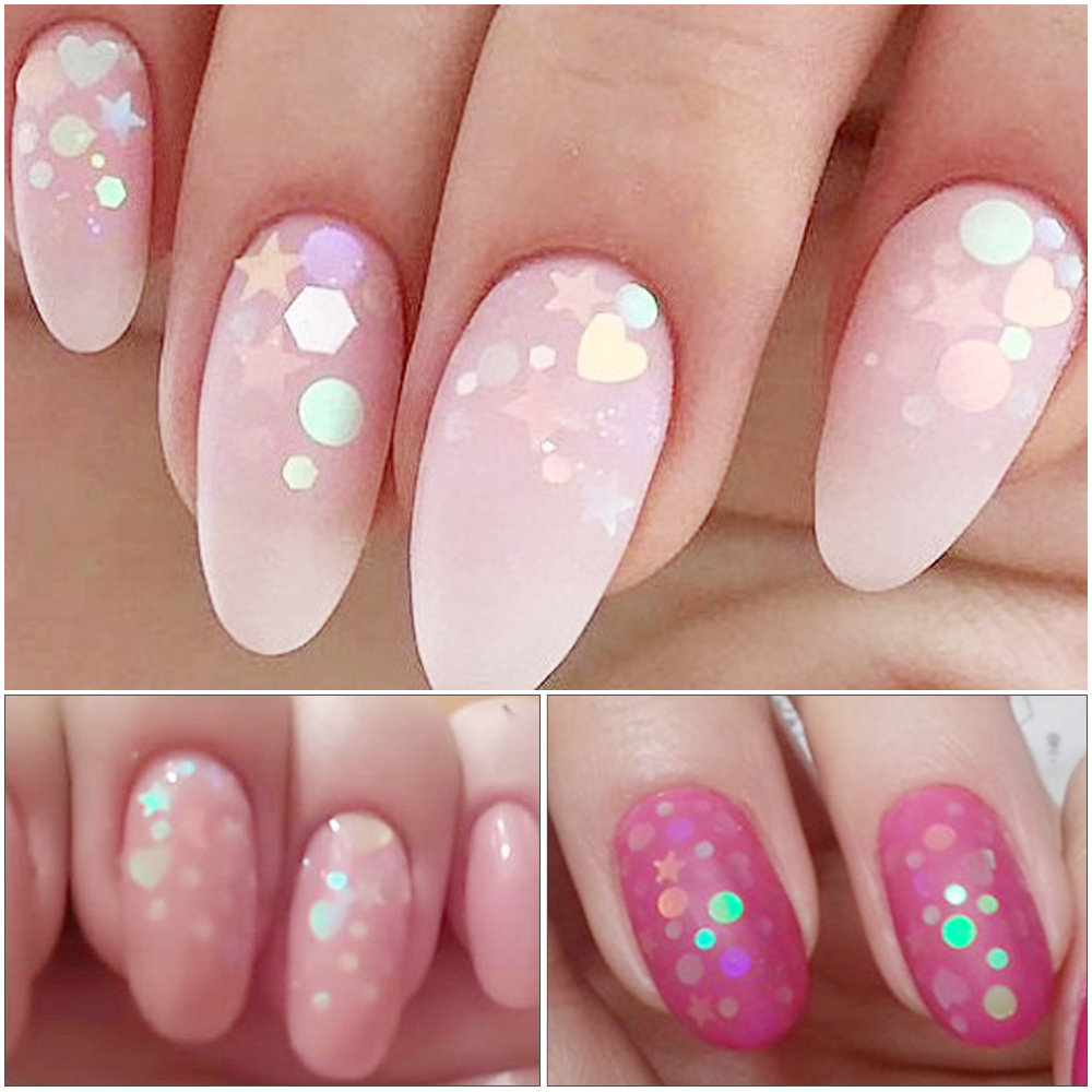 Holographic Flakes Nail Glitter Set