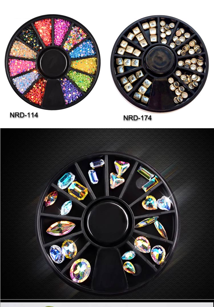Nail Art Decoration Mixed Color Stones Nail Rhinestone Gems AB Crystal Manicure 3D nails Jewelry Accessories