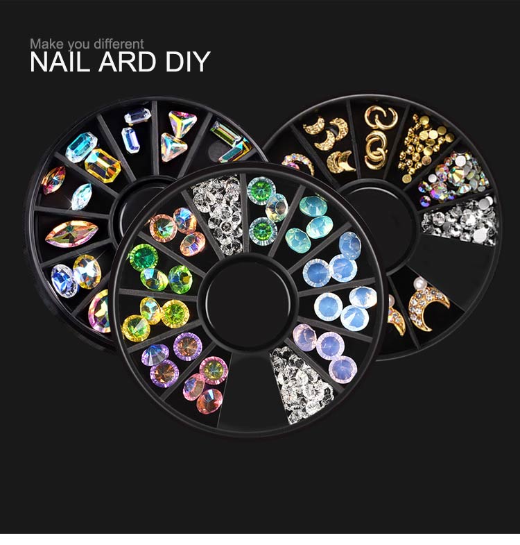Nail Art Decoration Mixed Color Stones Nail Rhinestone Gems AB Crystal Manicure 3D nails Jewelry Accessories