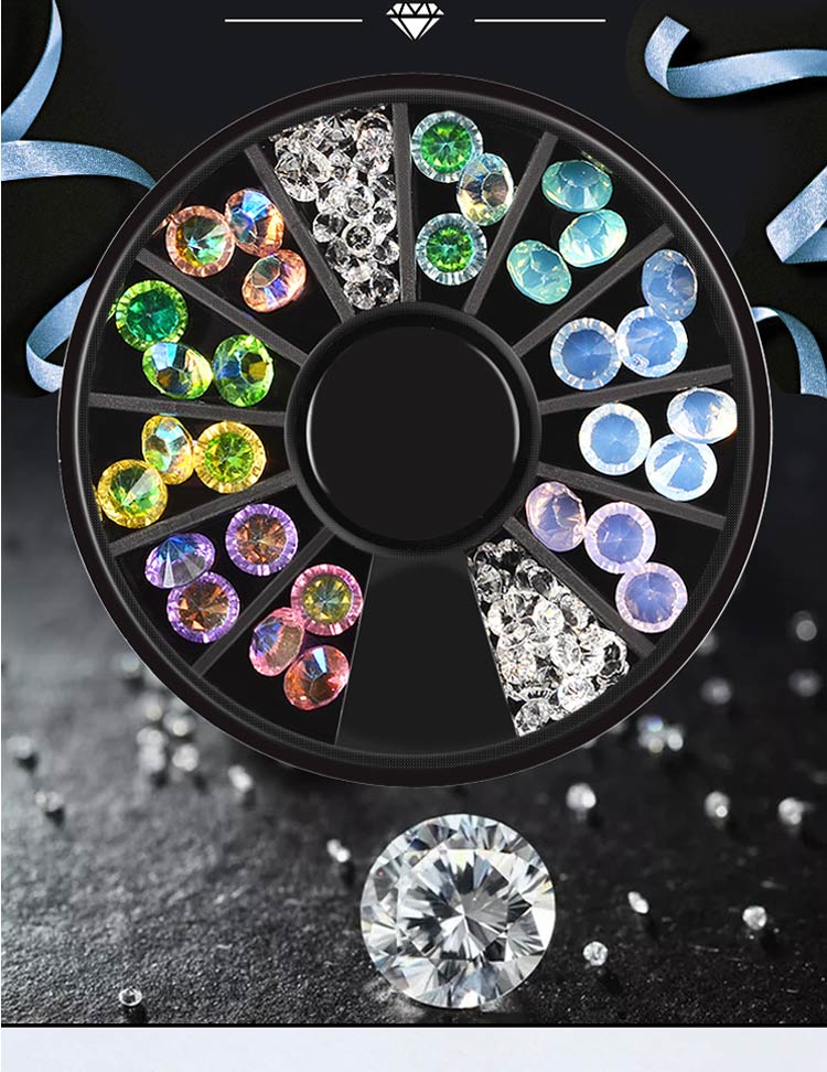 Nail Art Decoration Mixed Color Stones Nail Rhinestone Gems AB Crystal Manicure 3D nails Jewelry Accessories